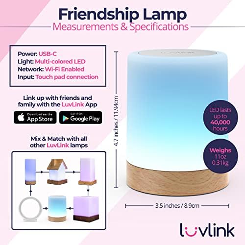 Светилки за пријателство со лувлинк | Светилките за пријателство на далечина се совршен уникатен подарок за пријатели, семејства, врски на долги растојанија, најбл