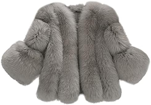 Женски faux крзнено палто цврсто качулка јакна топло поставено нејасни буци паркови зимски бел црн дебел кардиган