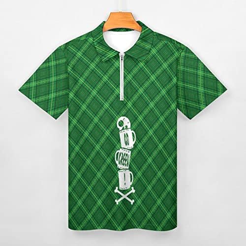 Смешни кошули за голф за мажи Сент Патрик Денот Голф кошула Зелена хавајска летна плажа Обични маици, маички за пол -спортска
