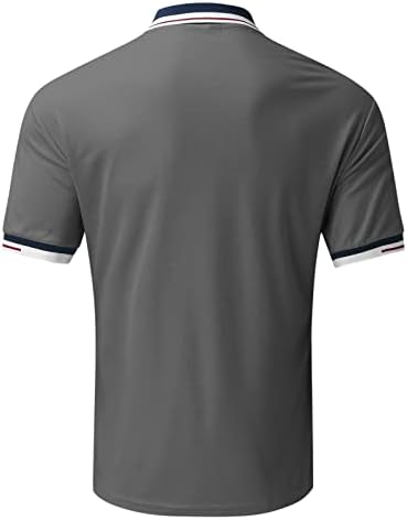 XXBR машки поло маици, лента за кратки ракави, копче за крпеница на вратот голф врвови лето деловно работење тениски кошула