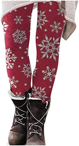 Божиќни хеланки Спортски панталони за жени меки меки хулахопки јога панталони слаби печатени џогери Божиќни празници панталони
