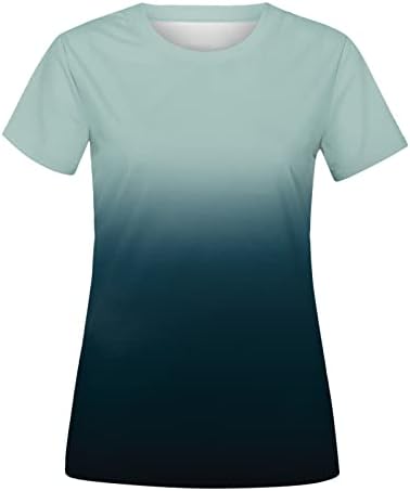 Adpan женски дневно лето печатење o врат резервоарот врвови со кратки ракави кошули за тренингот случајни лабави маички лабави
