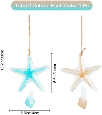 Gorgecraft 1 сет 2 стилови на морски starвездички украси 13 × 5,5 морско стакло starвездички виси декорација новогодишно дрво