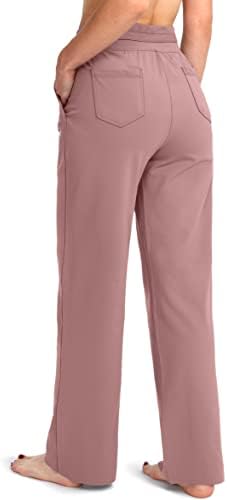 28 30 32 34 Inseam женски јога џемпери широки нозе дневни панталони Отворено дно потни пантолони за жени со џебови