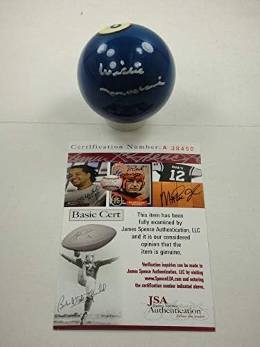 Вили Москони потпиша JSA Сертифициран автентичен автограмиран 2 Billiard Pool Ball - автограмирани производи