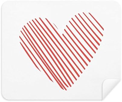 Срце Црвена Скица Денот На Вљубените Чистење Крпа Екран Почиста 2 парчиња Велур Ткаенина