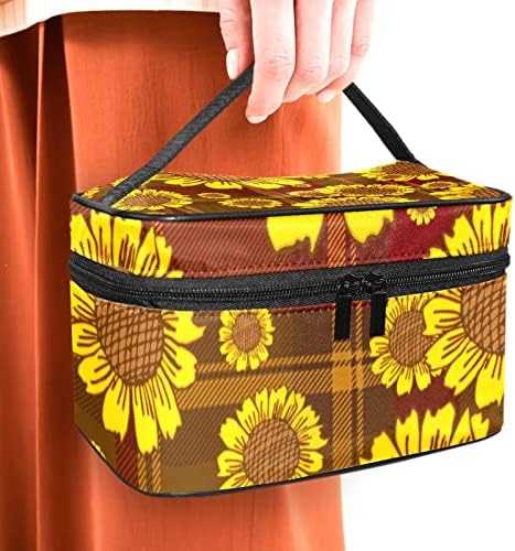 Козметички кеси за жени, чанти чанти чанти за шминка организатор складирање торба за шминка девојки, сончогледен цртан филм