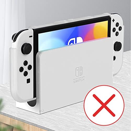 Прекинувач на пронаоѓања OLED случај Компатибилен со додатоци за покривање на Nintendo Switch Castry Soft TPU кристално чиста