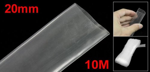 стапка на uxcell 2: 1 Полиолефинска Цевка За Собирање Топлина, 10 m, 32,8', 20 mm Дијаметар, Јасно