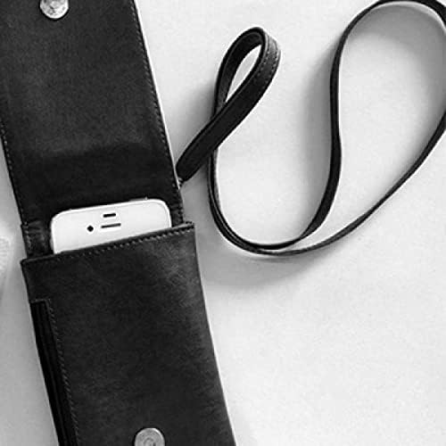 Модерен стил илустрација илустрација телефонски паричник чанта што виси мобилна торбичка црн џеб
