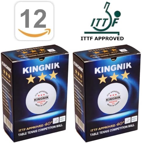 Kingnik 12 Ball Premium 40+ 3* Пинг Понг топки - ИТТФ одобрени топки за тенис на табели за официјални натпревари…