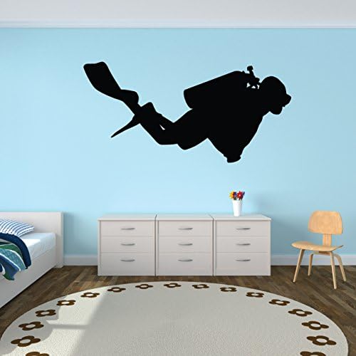 Thevinylguru Scuba Diving Wall Decal налепница 4 - Налепници за декорации и фреска за деца момчиња девојчиња соба и спална соба.