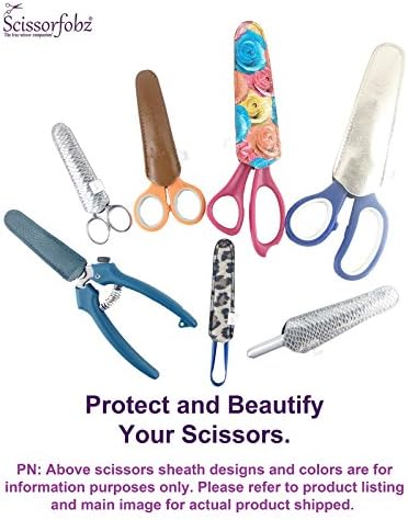 Ножици од Scissorfobz со ScissorGripper -Value Pack -4 големини - дизајнерски ножици обвивки за држачи за везење за шиење на