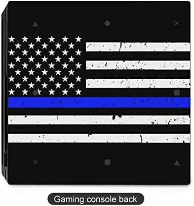 Полициска Сина Линија Американско Знаме Симпатична Налепница Заштитник На Кожата Тенок Капак ЗА ПС-4 Тенок/ПС-4 Про Конзола &засилувач; 2 Контролер