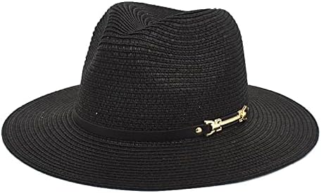 Womenените дама класична волна федора капа широка флопина во панама капа со појас, широко распространетост, федора капи за жени мажи