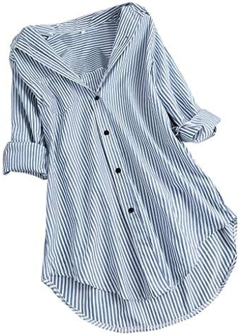 Lytrycamev женски врвови облечени обични летни блузи за жени модни елегантни кошули со кратки/долги ракави лабава памучна маица