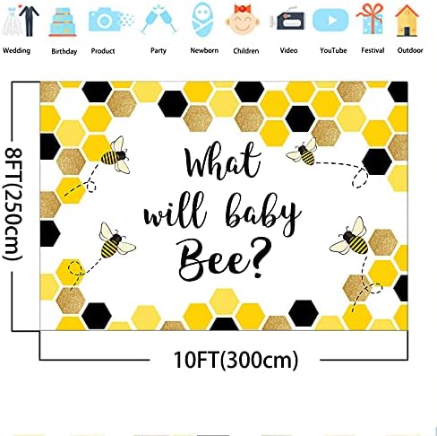 Avezano Bumble Bee Backdrop Bee Baby Baby Tourshion Bodention Rocidation Vinyl Honeycomb Што ќе открие родова пчела за бебиња