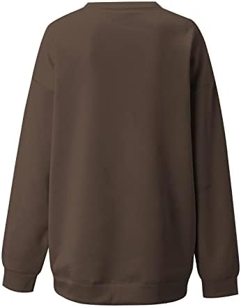 Пимелу есенски џемпери за жени џемпер пуловер графички џемпер со долга ракав блуза плус големина лабава блуза