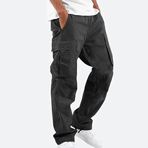 Панталони за пешачење LCEPCY за мажи опуштени вклопени плус големина мулти-џеб надворешни панталони со лесен риболов патни сафари