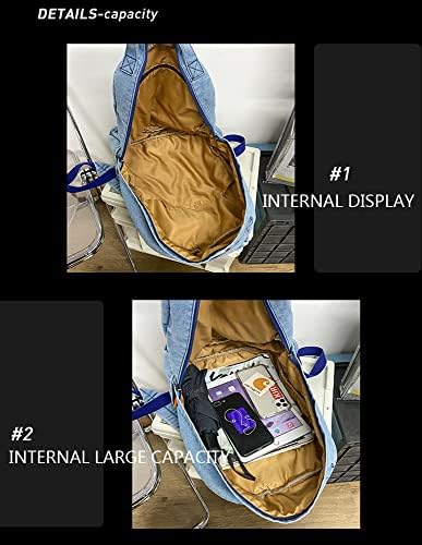 Платно ранец со лесен пат за патување со лесен пакет Студентски рак на лаптоп ранец тексас средна чанта за жени сина
