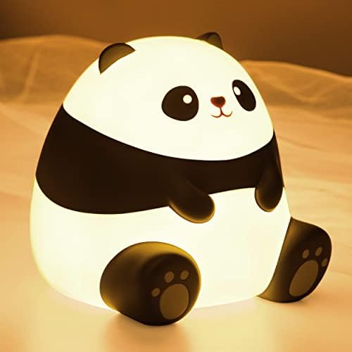 Mivani Kids Night Light, панда подароци за жени, силиконска предводена ламба, USB -полнење, сензор за допир, 1 час тајмер, преносна