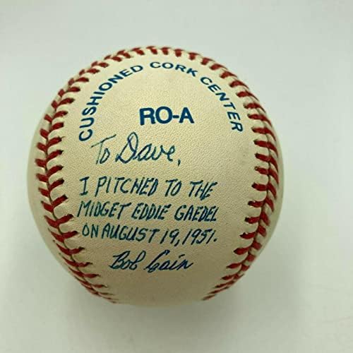 Боб Каин „Јас се спуштив на Миџет Еди Гаедел 19 август 1951 година“ Потпишан Бејзбол ЈСА - Автограм Бејзбол