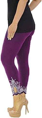 IOPQO Средно печатење хеланки спортска еластична фитнес жени кои работат половината јога панталони тренингот панталони дами