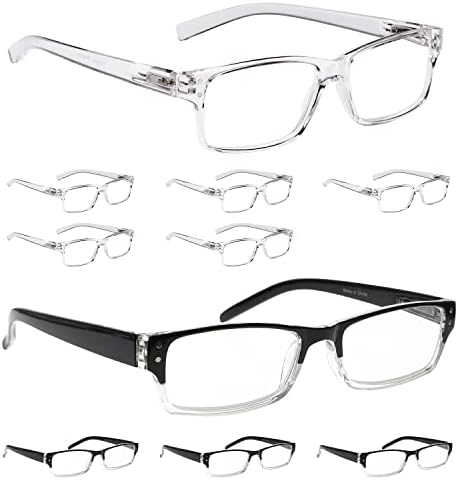 Лур 6 пакувања чисти очила за читање + 4 пакувања црни чисти очила за читање