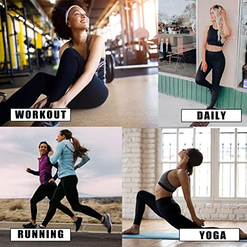 Хеланки со висок Струк За Жени Пакет - Црни Активни Меки Стомачни Контролни Тренинзи За Трчање Јога Панталони Со Висок Струк
