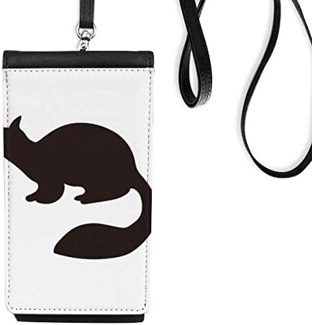 Црн март животински портрет телефонски паричник чанта што виси мобилна торбичка црн џеб