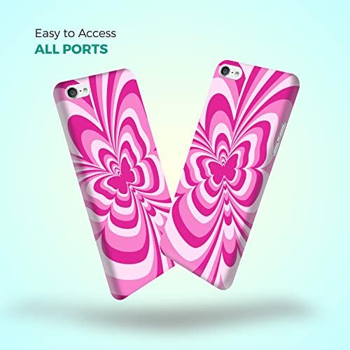 SASI - iPod Touch 7 Case, iPod Touch 6 Case, iPod Touch 5 Case - Pink Butterfly Design Printed Slim Fit Protective Plastion Designer Back Case за iPod Touch 7 -ми / 6 -ти / 5 -та.