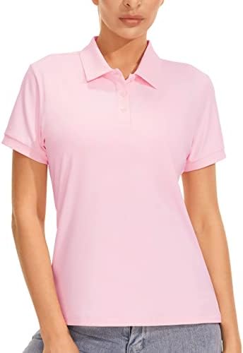 Персит женски голф поло маици UPF 50+ тениски атлетски маици со кои се врзани обични работи за суво вклопување мека кошула за