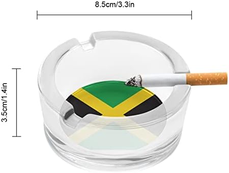 Јамајканско знаме тркало со стакло од стакло од пепелници за цигари случај симпатична сад за пушење пепел