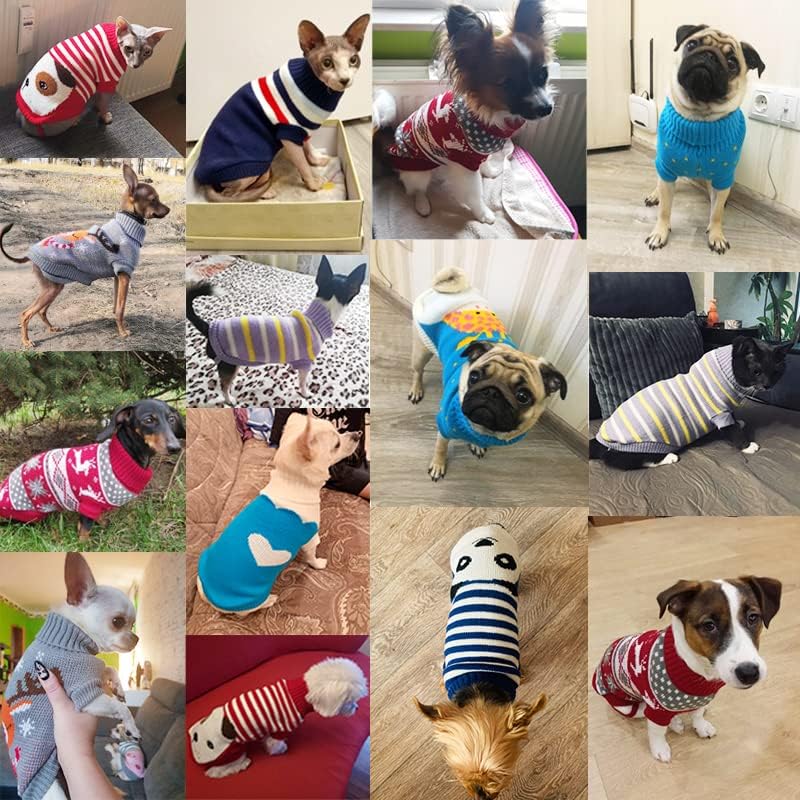 Топла облека за кучиња за мали средни кучиња плетени џемпер за мачки миленичиња облека за булдоги кученца костум палто зимски