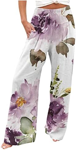 Lcepcyенски женски стрии широки нозе палацо салон панталони обичен цвет печатено удобно високо половината палацо панталони
