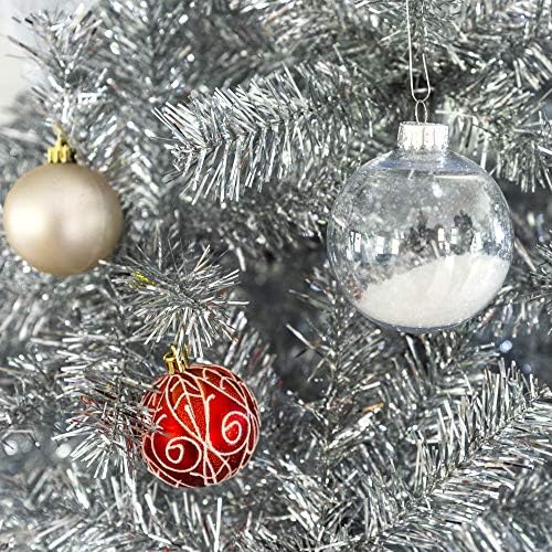 Производи за најдобар избор 7,5ft Вештачки сребрена ливче за украсување на новогодишна елка w/ 1.749 Совети за гранки и склопување на преклопување