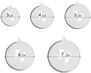 25 комплети чисти украси за пополнување топка во 5 различни големини, пластична топка за полнење со акрилик за забави за забавен