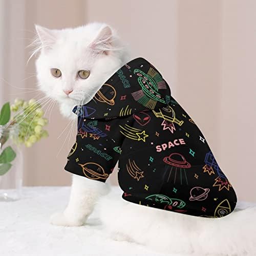 Вселенска тема мачка со една парта кошула трендовски костум за кучиња со додатоци за миленичиња со капа