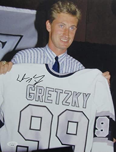 Вејн Грецки Хоф автограмираше 11x14 Фото Лос Анџелес Кингс ЈСА - Автограмирани фотографии од НХЛ