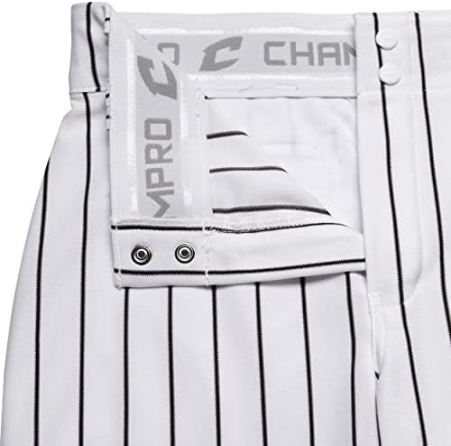 Champro Triple Crown Open Bottom Open Bottom Loose-Fit младински бејзбол панталони со плетени пинстрипи