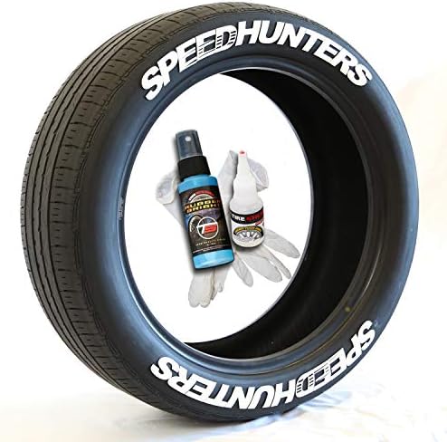 Налепници за гуми Speedhunters-DIY Комплет за букви со трајни гумени гуми со лепак & 2oz чистач за допир на шише / 14-16 инчи