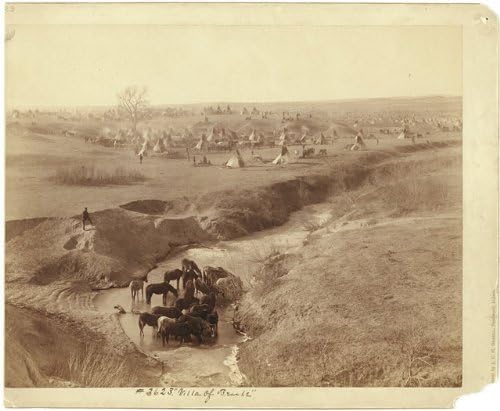 Фотографија на историски производи: Вила на Брул, Лакота Типи Камп, бор Риџ, дупка за наводнување на бел глина Крик, 1891 година