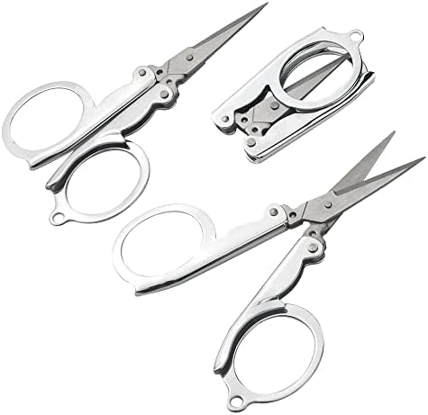 Bigstone 24 парчиња преклопени ножици не'рѓосувачки челик мали преносни преносни ножици за преклопување мали секачи за џеб со
