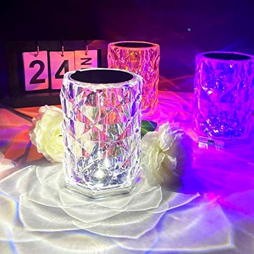 KPL Control Control Rose Acrylic Lamp, 16 Chore Crystal Crystal Diamond Table Larm River Silver Crystal Light LED светилка со