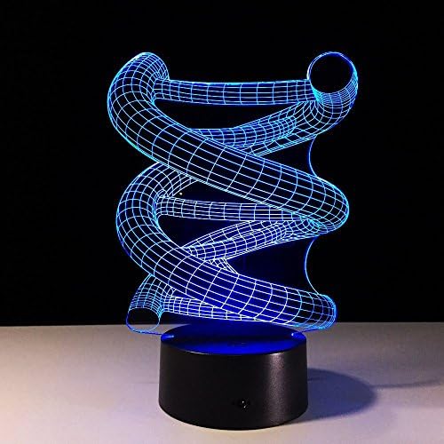 DEERBIRD® 3D DNA Spiral Visual Optical Illusion Шарена LED Touch Switch Table Table Table Night Light For Fighter Prank Подароци