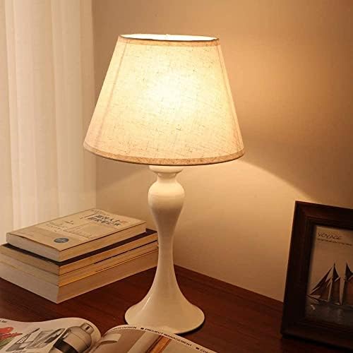 LED ламба за маса во кревет E27 Античка сирена табела за ламба едноставна ткаенина за лабав за читање затемнување на светлосна