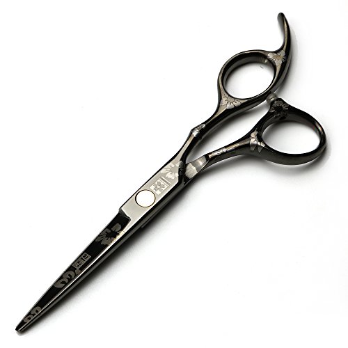 Фомалхаут црн титаниум професионални ножици за коса, 5,5 Инчни Јапонски 440с челични ножици за коса, ножици за сечење бербер