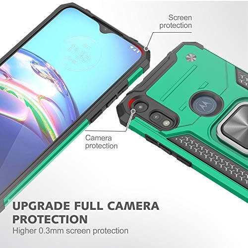 Ymhxcy Moto E 2020 Case, Motorola Moto E 2020 со заштитен стаклен екран за заштита на стакло [2 пакет], кутија за оклопно одделение