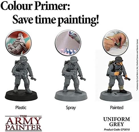 Армискиот сликар - буквар во боја - Зелена армија - 400 мл, и униформа сива, 400 мл, 13,5 мл - подвлак на акрилен спреј за минијатурно сликарство акрилна спреј за спреј за та?