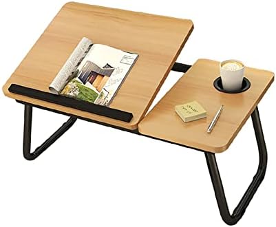 Лапдекс прилагодлива лаптоп лаптоп маса, лаптоп биро за преклопување, скут за стоење на кревет и троседот, фиока за појадок